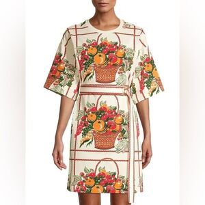 Tory Burch Cream and Red Fruit Basket Dress